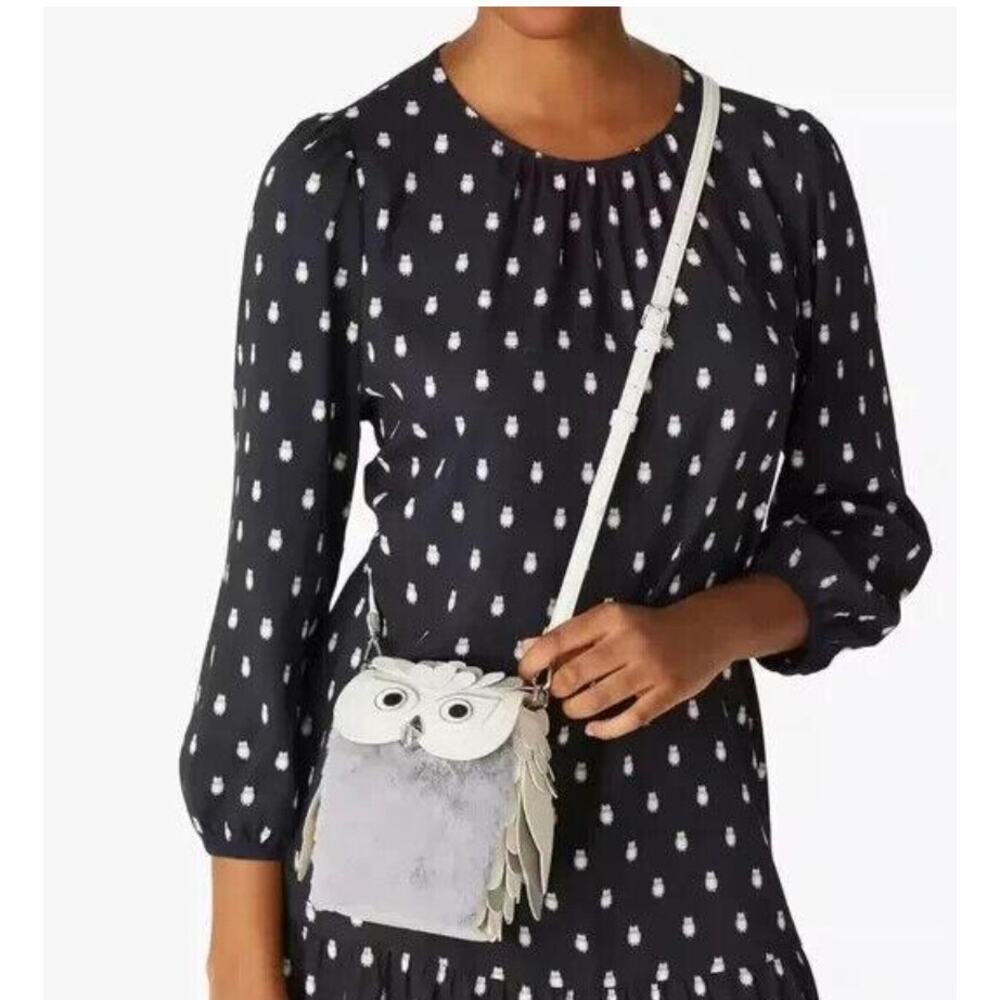 Kate Spade Kate Spade Hoot Gray 3D Owl Crossbody Bag Novelty Limited Edition